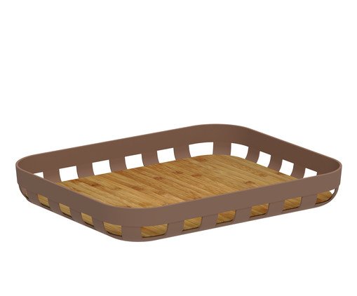 Bandeja Retangular Lume Amendoa Marrom, brown | WestwingNow