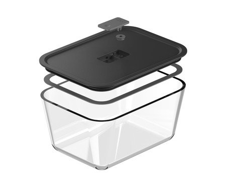Pote de Vidro Hermético Fresh Lock Preto | Westwing