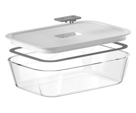 Pote de Vidro Hermético Fresh Lock Branco Fechado Branco | Westwing