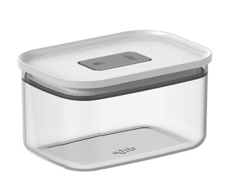 Pote Hermético Retangular Duo Lock Branco Fechado Branco