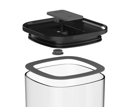 Pote Hermético Quadrado Duo Lock Preto | Westwing