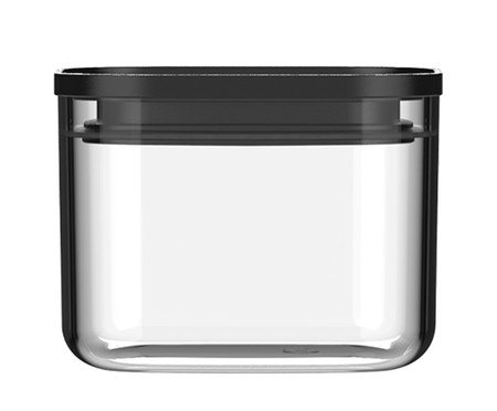 Pote Hermético Quadrado Duo Lock Preto | Westwing