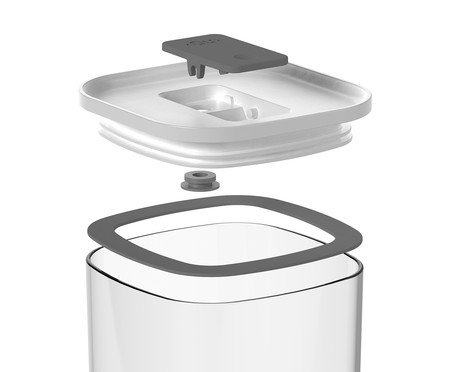 Pote Hermético Quadrado Duo Lock Branco Fechado Branco | Westwing
