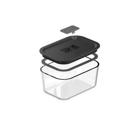 Pote de Vidro Hermético Fresh Lock Preto | Westwing
