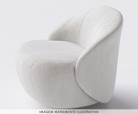 Poltrona Zoe Tec giratória Branca | Westwing