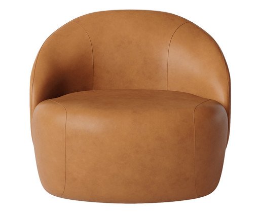 Poltrona Zoe Tec giratória Marrom, brown | WestwingNow