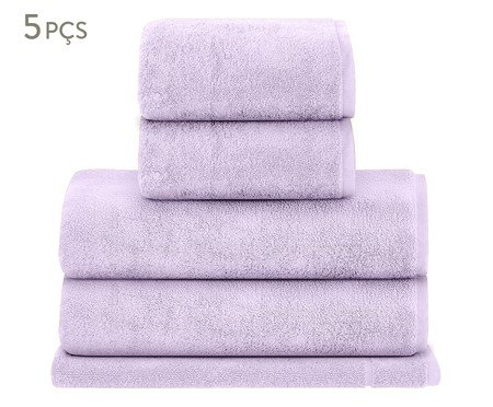 Jogo de Toalhas Colors Lavanda - 5 Pçs | Westwing