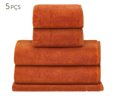 Jogo de Toalhas Colors Paprika - 5 Pçs | Westwing