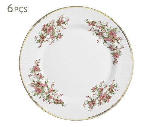 Jogo de Prato Raso Amélie com Filete Ouro, multicolor | WestwingNow