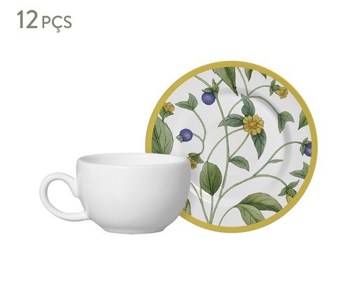 Conjunto Xícara de Café Branca com Pires Silvestre, multicolor | WestwingNow