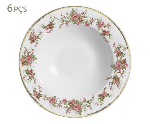 Jogo de Prato Fundo Amélie com Filete Ouro, multicolor | WestwingNow