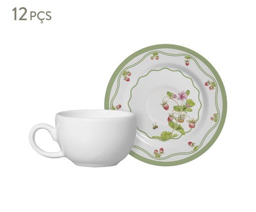 Conjunto Xícara de Café Branca com Pires Picnic, multicolor | WestwingNow