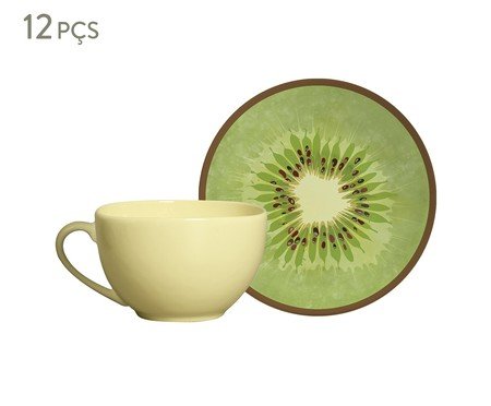 Conjunto Xícara de Chá Amarela com Pires Coup Kiwi | Westwing