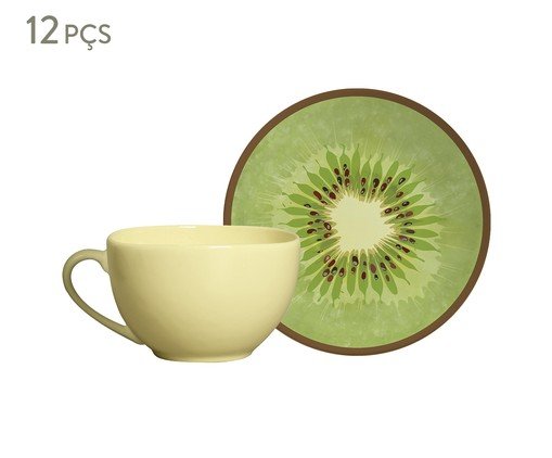 Conjunto Xícara de Chá Amarela com Pires Coup Kiwi, multicolor | WestwingNow