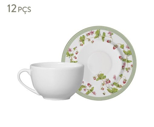 Conjunto Xícara de Chá Branca com Pires Picnic, multicolor | WestwingNow