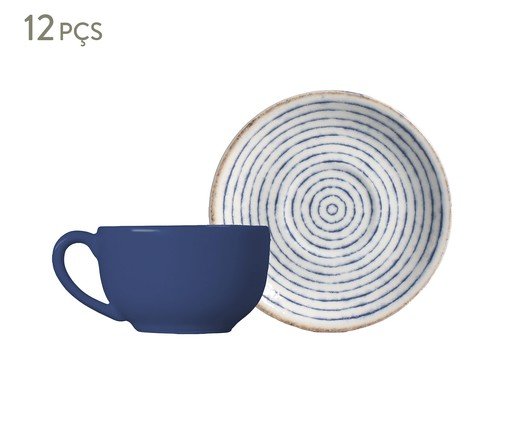 Conjunto Xícara de Chá Navy com Pires Coup Grecco, multicolor | WestwingNow