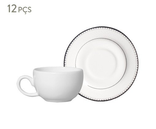 Jogo de Xícara de Café Branca com Pires Helena, multicolor | WestwingNow