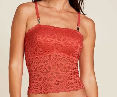 Blusa de Alças Finas Rendada Coral Energia | Westwing