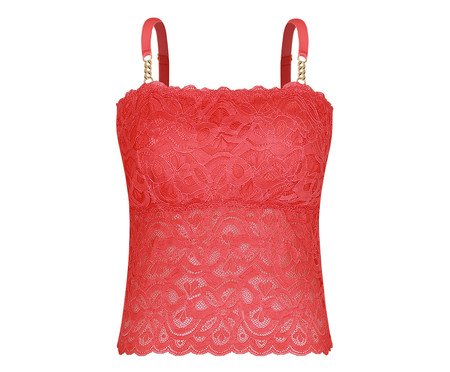 Blusa de Alças Finas Rendada Coral Energia | Westwing