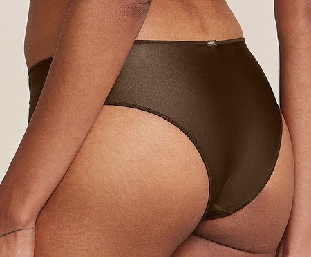 Calcinha Touch Lumini Laterais Largas Acetinada Marrom Latte | Westwing