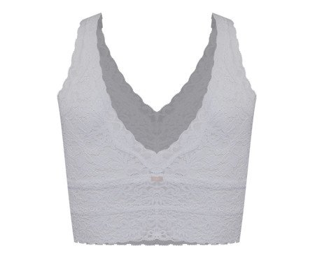 Top-Regata Alongado Happy com Bojo Removível Branco | Westwing