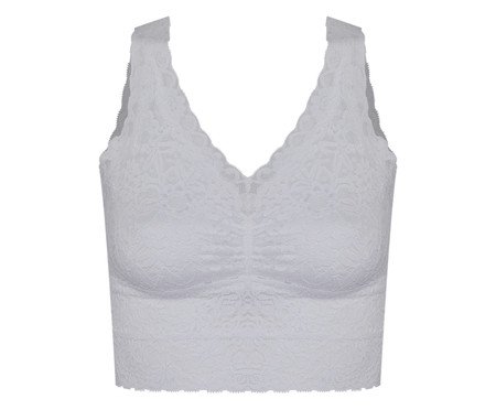 Top-Regata Alongado Happy com Bojo Removível Branco | Westwing