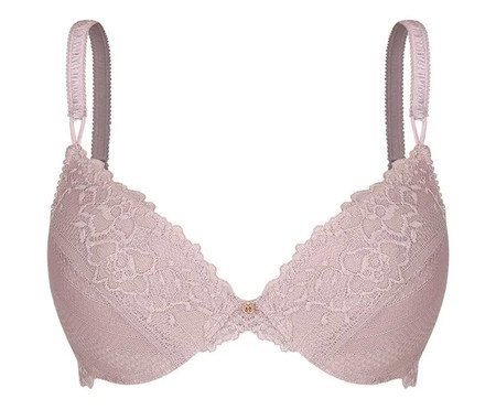 Sutiã Meia-Taça com Bojo Rendado Rosa Luar