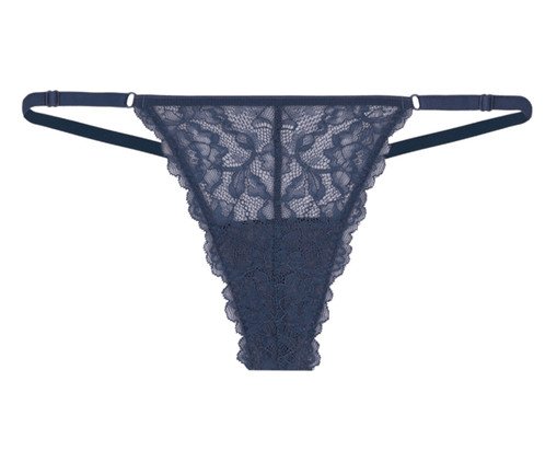 Calcinha String Fio Dental Em Renda, blue | WestwingNow