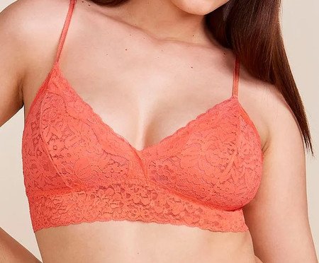 Sutiã-Top Triângulo Happy com Bojo Removível Coral Melon | Westwing