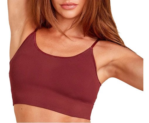 Top Free Canelado com Bojo Removível Vermelho Jaspe, red | WestwingNow