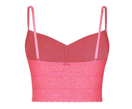 Sutiã-Top Alongado Happy com Bojo Removível Pink Tropical | Westwing
