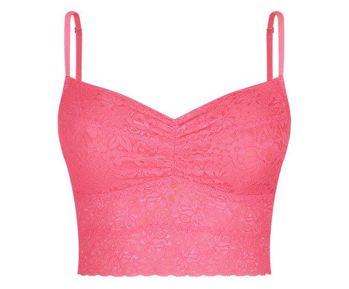 Sutiã-Top Alongado Happy com Bojo Removível Pink Tropical, pink | WestwingNow