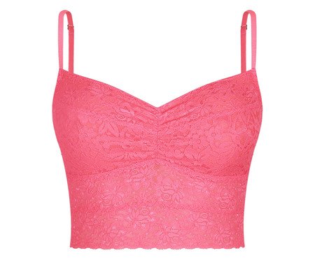 Sutiã-Top Alongado Happy com Bojo Removível Pink Tropical | Westwing