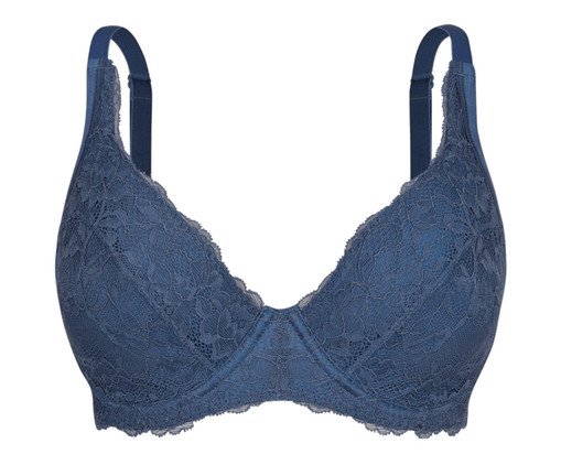 Sutiã Meia-Taça Sustentação Rendado Na Sua Medida Azul Delicato, blue | WestwingNow