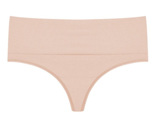 Calcinha Cintura Alta Fio Dental Canelada Free Bege Ballet, beige | WestwingNow