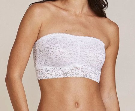 Sutiã-Top Faixa Happy com Bojo Removível Branco | Westwing