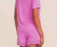 Conjunto Pijama Short-Doll Manga Curta Happy Rosa Candy, pink | WestwingNow