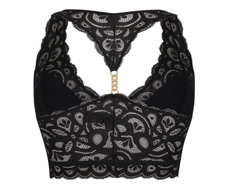 Sutiã-Top Nadador Rendado Mandala Preto | Westwing