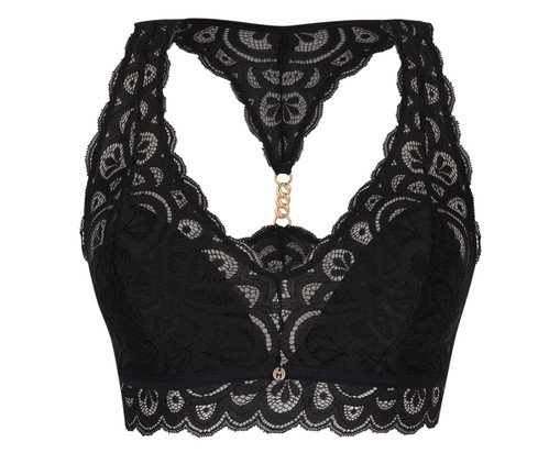 Sutiã-Top Nadador Rendado Mandala Preto, black | WestwingNow