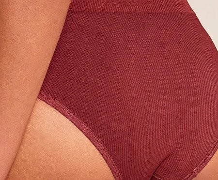 Calcinha Laterais Largas Canelada Free Vermelho Jaspe | Westwing