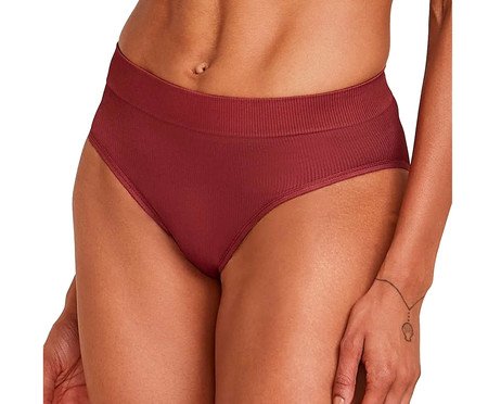 Calcinha Laterais Largas Canelada Free Vermelho Jaspe | Westwing