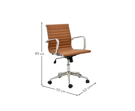 Cadeira de Escritório com Rodízios Glove Baixa - Caramelo | WestwingNow