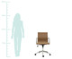 Cadeira de Escritório com Rodízios Glove Baixa - Caramelo, Marrom, Prata / Metálico | WestwingNow