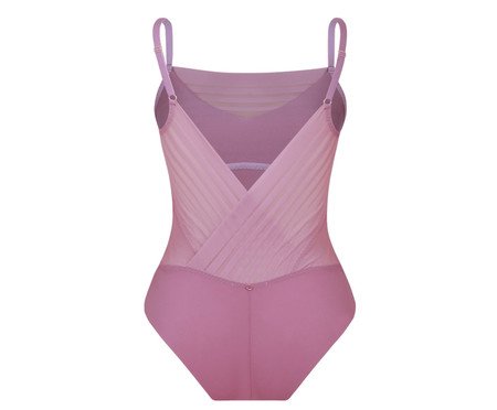 Body de Alças Finas em Microfibra com Tule Listrado Rosa Natural | Westwing