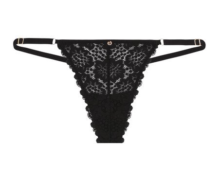 Calcinha String Fio Dental Encanto Preta | Westwing
