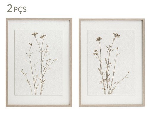Kit Quadros em Mdf e Canvas Texturizado 2 Pçs, Off White | WestwingNow