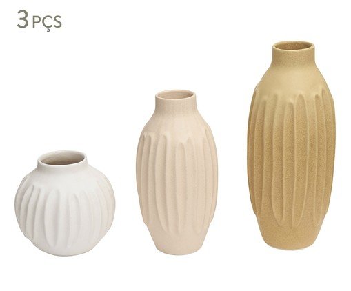 Kit Vasos em Cerâmica 3 Pçs, multicolor | WestwingNow