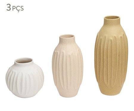 Kit Vasos em Cerâmica 3 Pçs | Westwing