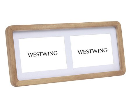 Porta-Retrato Duplo em Madeira - 10X15 | Westwing