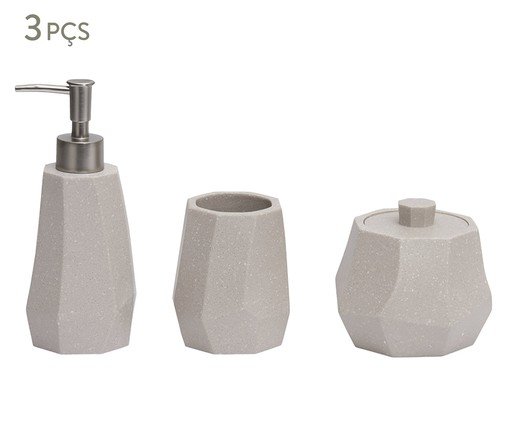 Kit em Polirresina Para Banheiro 3 Pçs, grey | WestwingNow